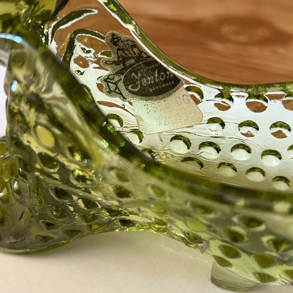 Fenton Art Glass Victorian Style Hobnail Cat Slipper - Picture 3 of 5